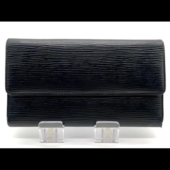 AUTH LOUIS VUITTON Black Epi Portefeiulle Sarah Wallet - Picture 2 of 13